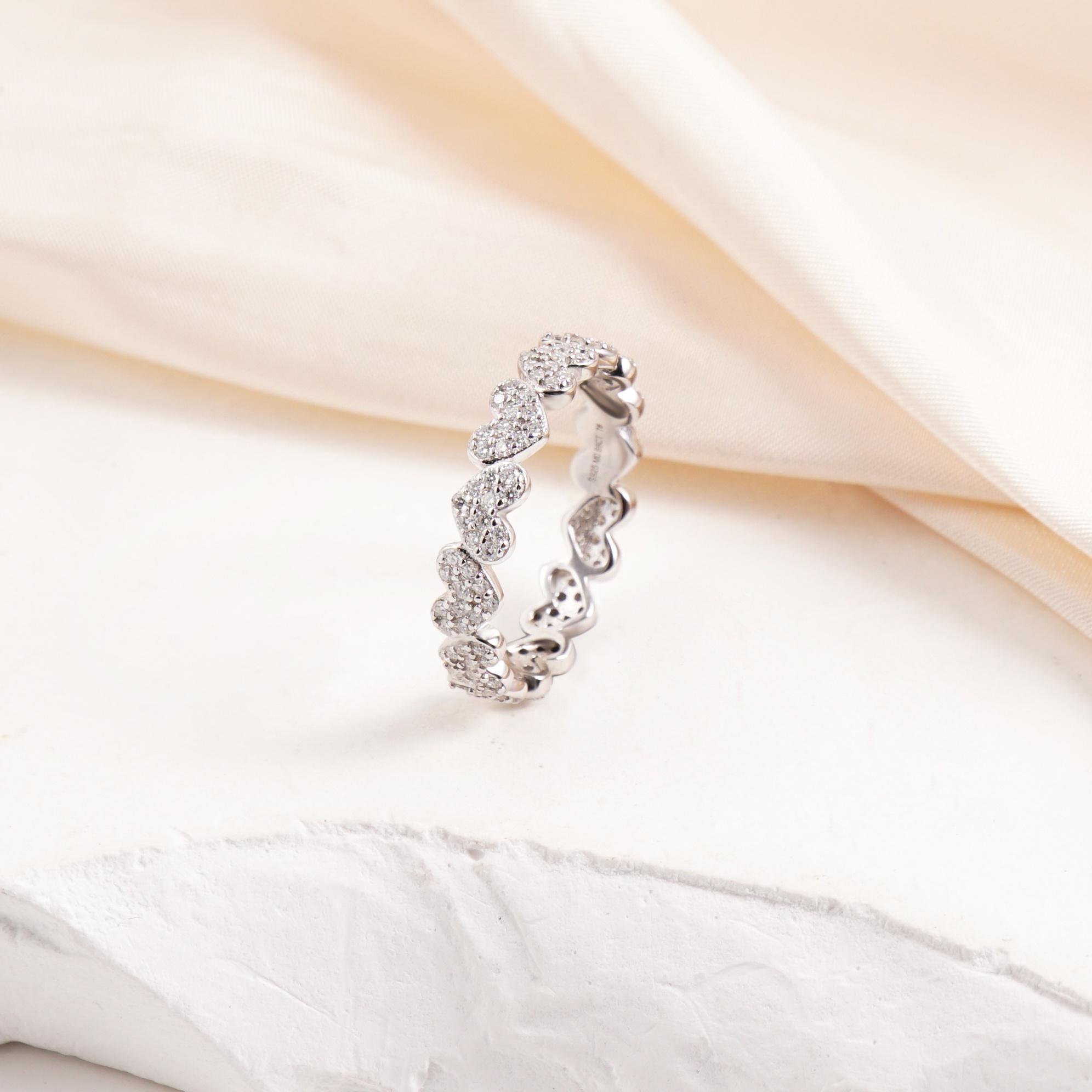 Delzzad Heart Eternity Band Ring Synthetic Moissanite Ring Jewelry S925 Perfect Birthday Engagement Wedding Anniversary Christmas Gift Delzzad Heart Eternity Band Ring Synthetic Moissanite Ring Jewelry S925 Perfect Birthday Engagement Wedding Anniversary Christmas Gift