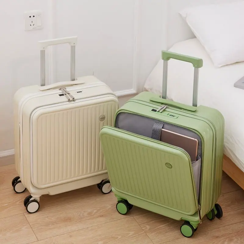 Lightweight Durable Airport-Friendly Carry-On Suitcase for Kids - Front Opening Cover, Charging Interface, Cup Holder, Password Lock, Waterproof Rolling Luggage Bag, Lightweight Durable Luggage, Airport-Friendly Carry-On Luggage sohochic