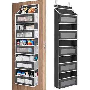 2026 Over The Door Organizer Storage 5 Tier Hanging Organizer with 10 Large Pockets Clear Mesh Side Pockets Anti Tilt Design 44 lb Capacity Space Saver for Bedroom Bathroom Kitchen Pantry Food Storage