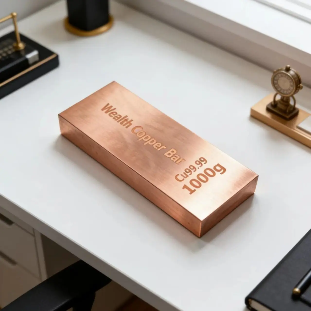2026 Investment Copper Bar, 999 Pure Purity High Purity T2 C1100 Copper Ingot, 1000g Solid Copper Block, Engraved Surface, Collectible Copper Bar for Wealth Preservation