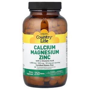 Country Life Calcium Magnesium Zinc, 250 Tablets