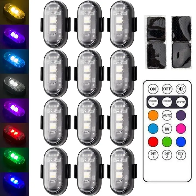 12/18/6 PCS Wireless LED Lights for Car, Design in USA,High-Brightness Wireless Rock Lights with 8 Colors 10 Modes,Led Strobe Warning Light, Motorcycles, Boats, Camping, Bikes, Drones