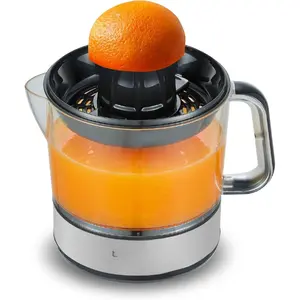 BPA-Free 40-Watt Electric Citrus Juicer, Compact, Large Volume, Pulp Control, Oranges, Lemons, Limes, Grapefruits with Easy Pour Spout, 24oz, Black/Stainless Steel