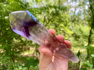Bahia Amethyst Wand with Phantoms: Polished Brazilian Crystal Point. Spectacular tool ideal for reiki and energy work in general.