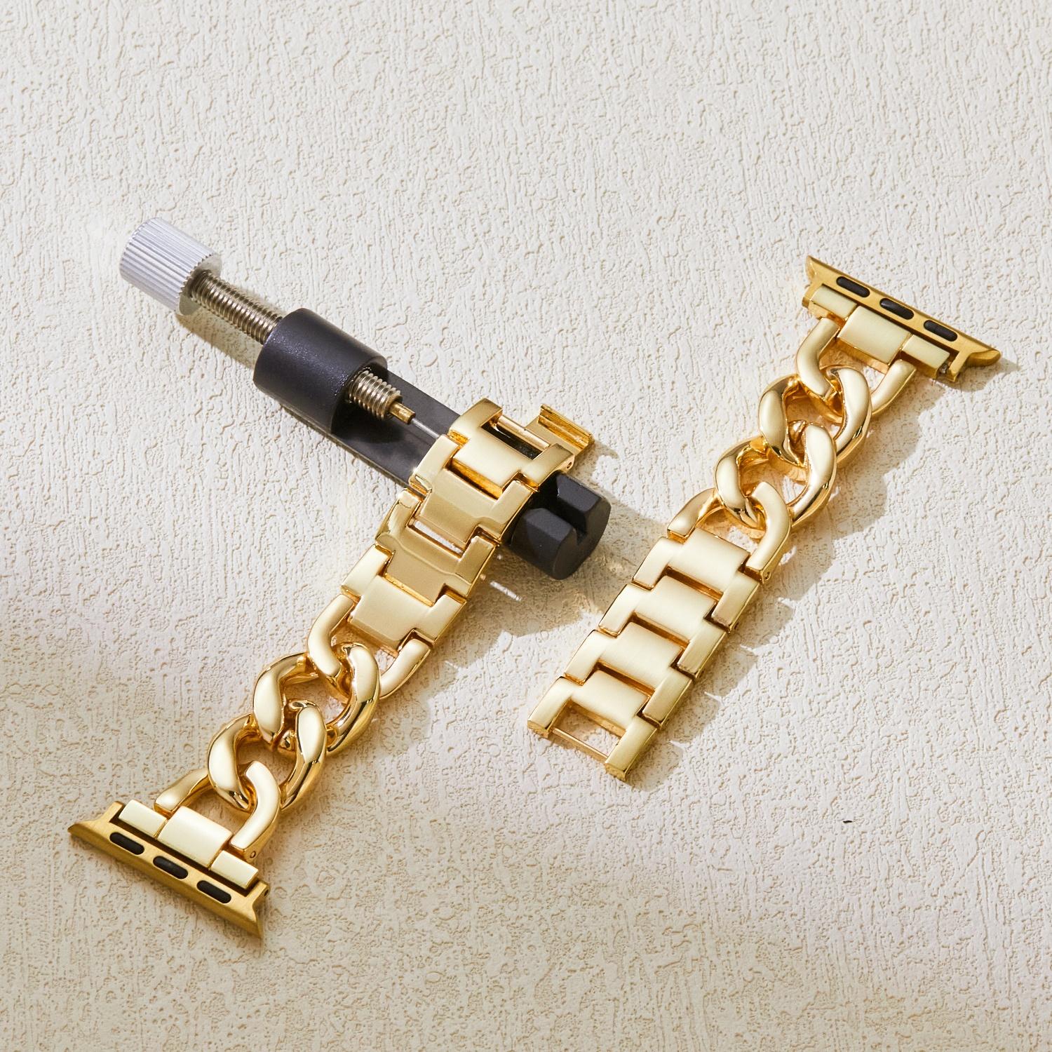 MISSAIR Luxury 14k Gold Plated Chain Bracelet Band Compatible with Apple Watch Series 11-1, SE, Ultra – Adjustable Strap for Women, Fits 38-49mm