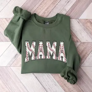 Cute Baseball Mama Sweatshirt, Mothers Day Gift For Baseball Mom, Baseball Season Shirt for Mom, Baseball Lover Mama Shirt, Gameday Mom Tee