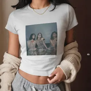 Custom Baby Tee Photo Crop Top Personalized Y2k Baby Tee Queer Top Clothing Pride Cropped Tshirt Custom Gift For 25th Birthday Teenage Girls