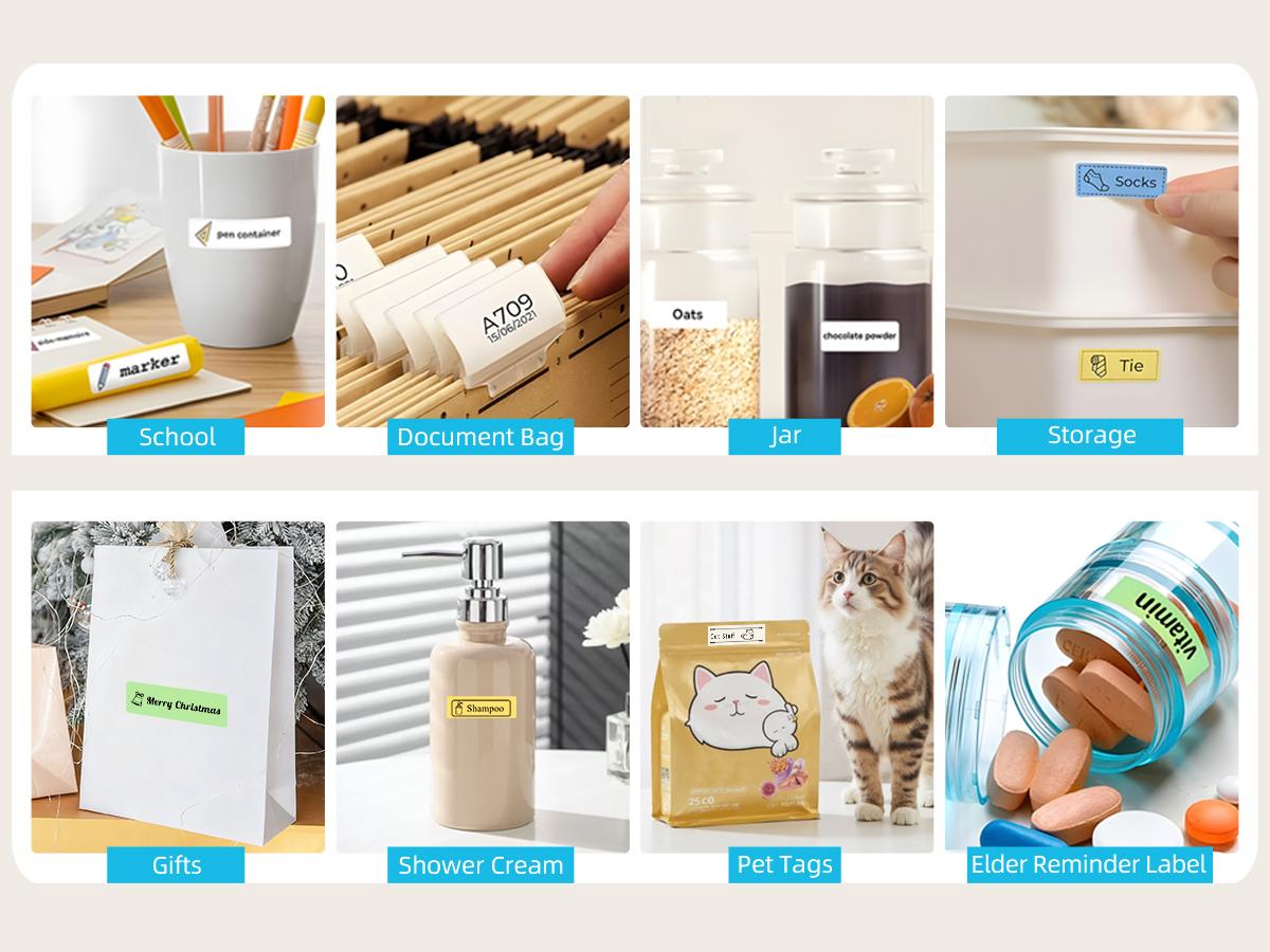 INKBIRD N12 Portable Label Maker Machine, Bluetooth Sticker Printer, Thermal Printing, Various Print Templates, Use with Smartphones and Tablets, Ideal for Home, School, Office