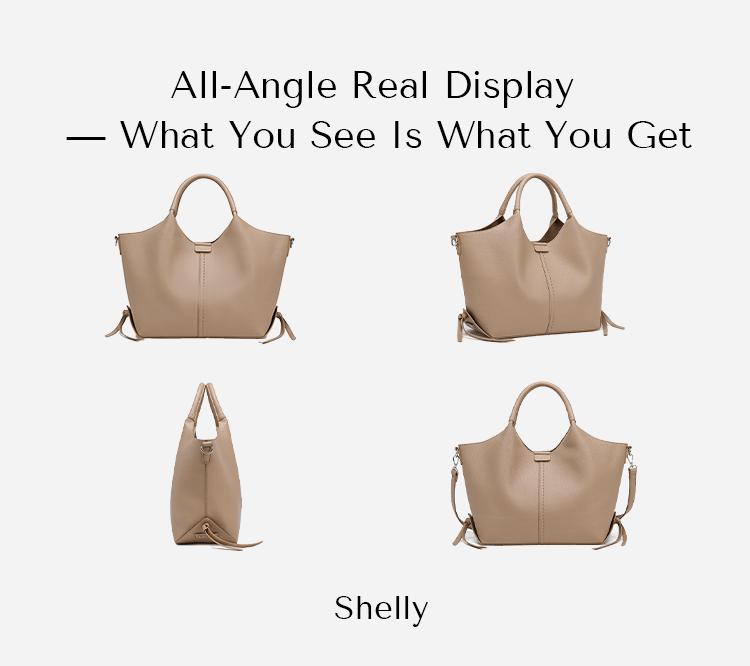 NewBella Shelly Collection 2 PCS Set Top Handle Bag- PU leather with large capacity tote bag, casual daily use solid color Beige Luxury,FallFreshness