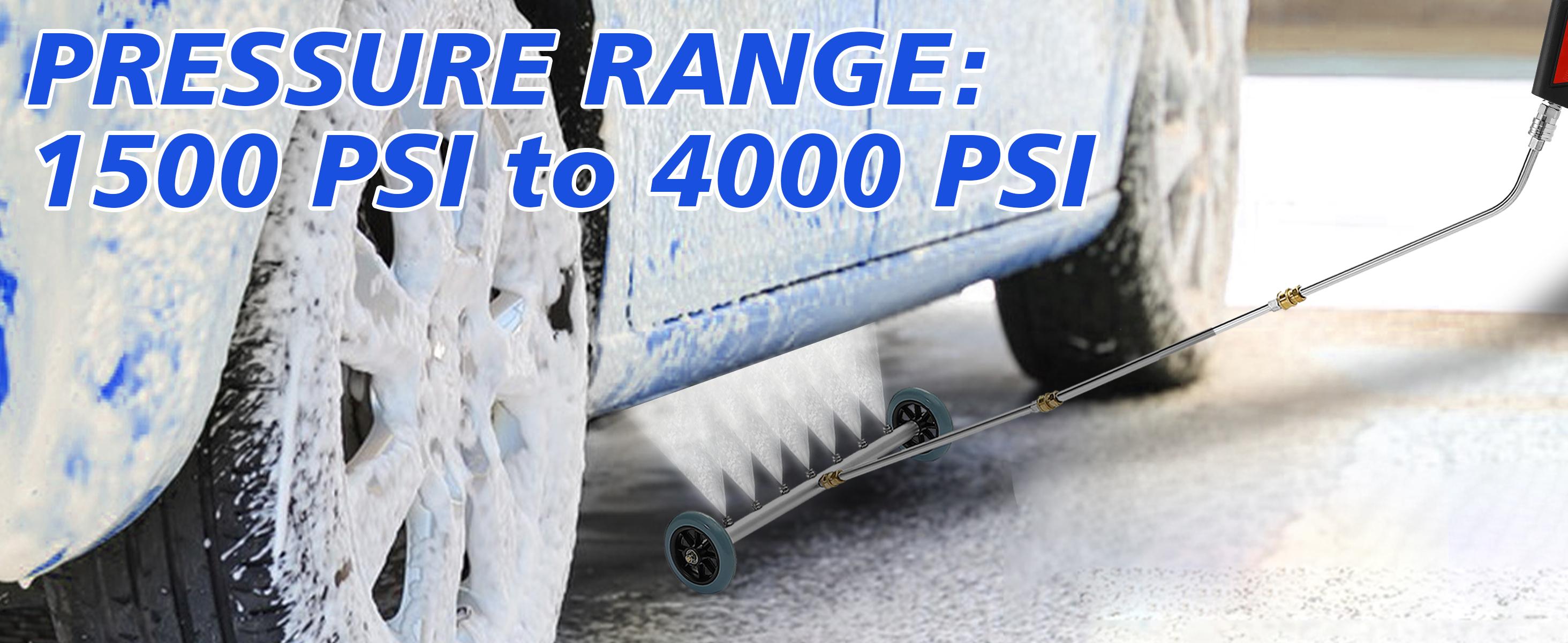 RIDGE WASHER Pressure Washer Undercarriage Cleaner 24 Inch with 3 Count Extension Wands, 4000 PSI, Convenient for Various Vehicles, ChristmasGift