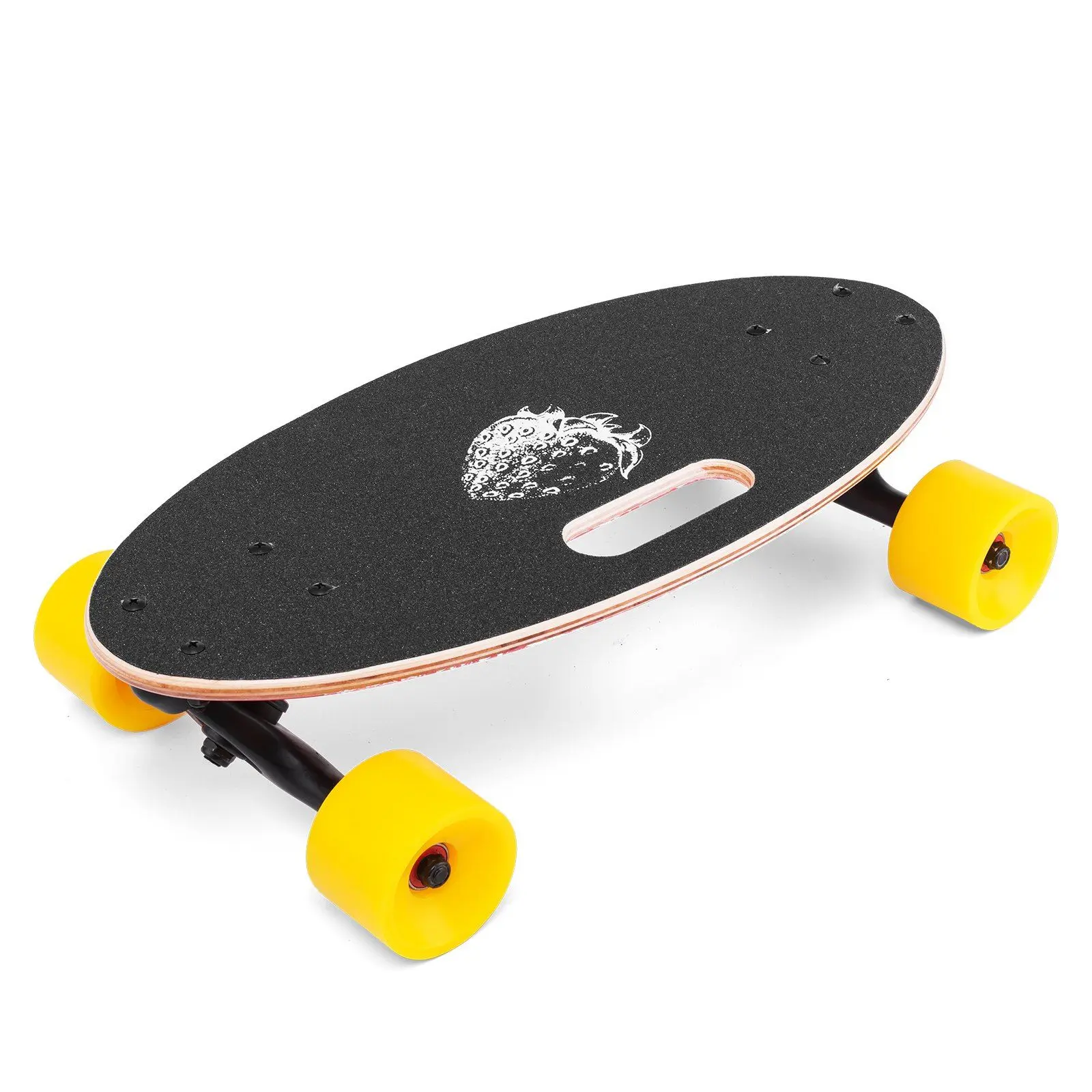 VEVOR 19 Inch Longboard Skateboard 440LBS Strong 7 Ply Russian Maple Complete Skateboard Cruiser Skateboard with Handle for Beginners and Pro (Red Strawberry)