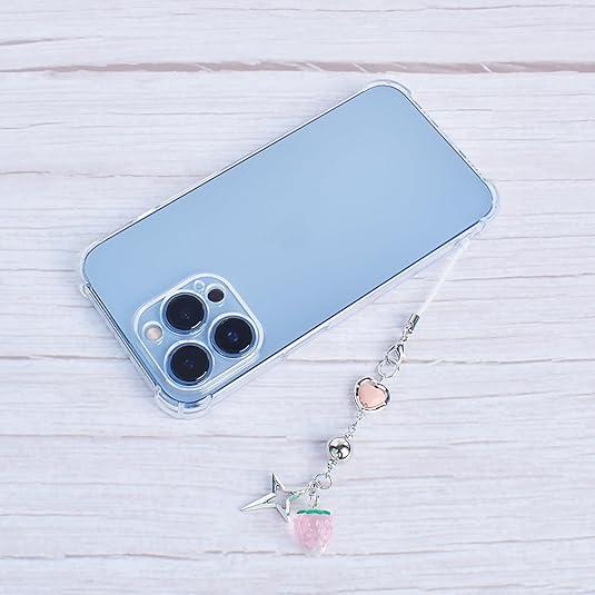 1-4PCS Cute Y2K Phone Charms – Aesthetic Strawberry, Butterfly & Star Beaded Strap for Phone, Keychain, AirPods, Bag & Camera Accessories
