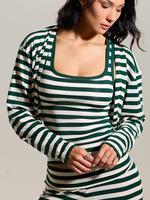Emerald and Cream Stripes