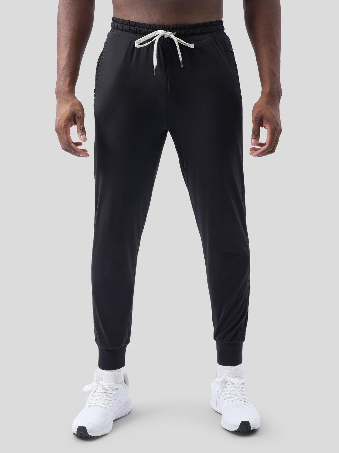 Fioboc Velou Zipper Pocket Jogger, Fleece Sweatpants with Elastic Waist, Moisture-Wicking, Breathable Athletic Tapered Pants for Workout & Running Fitness