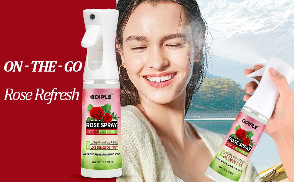 Hydrating Rose Water Loc Spray for Dreadlocks Moisturizing Scalp Spray Soothes Refreshes and Prevents Dryness with Peppermint Castor Oil Moisture