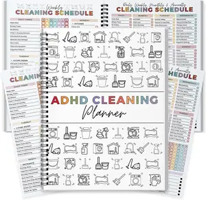 Cleaning Planner for Adults Teens, Undated Daily Weekly Monthly Cleaning Schedule and Checklist Organizer Planner, Editable Chore Chart Notebook for Household Cleaning Tasks, DIY Home Improvement A5