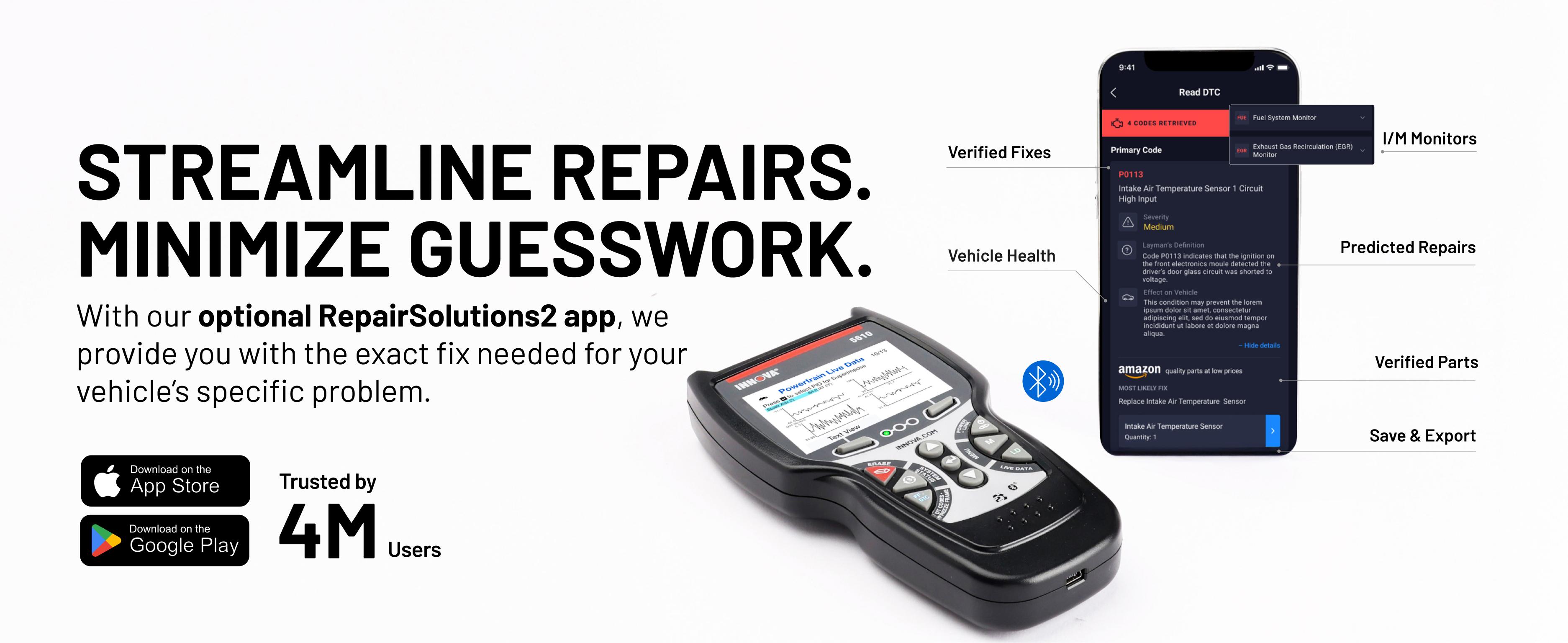 INNOVA 5610 OBD2 Bidirectional Scan Tool for OEM Codes with Manufacturer Warranty Easy-to-Use Design Car Diagnostic Scanner