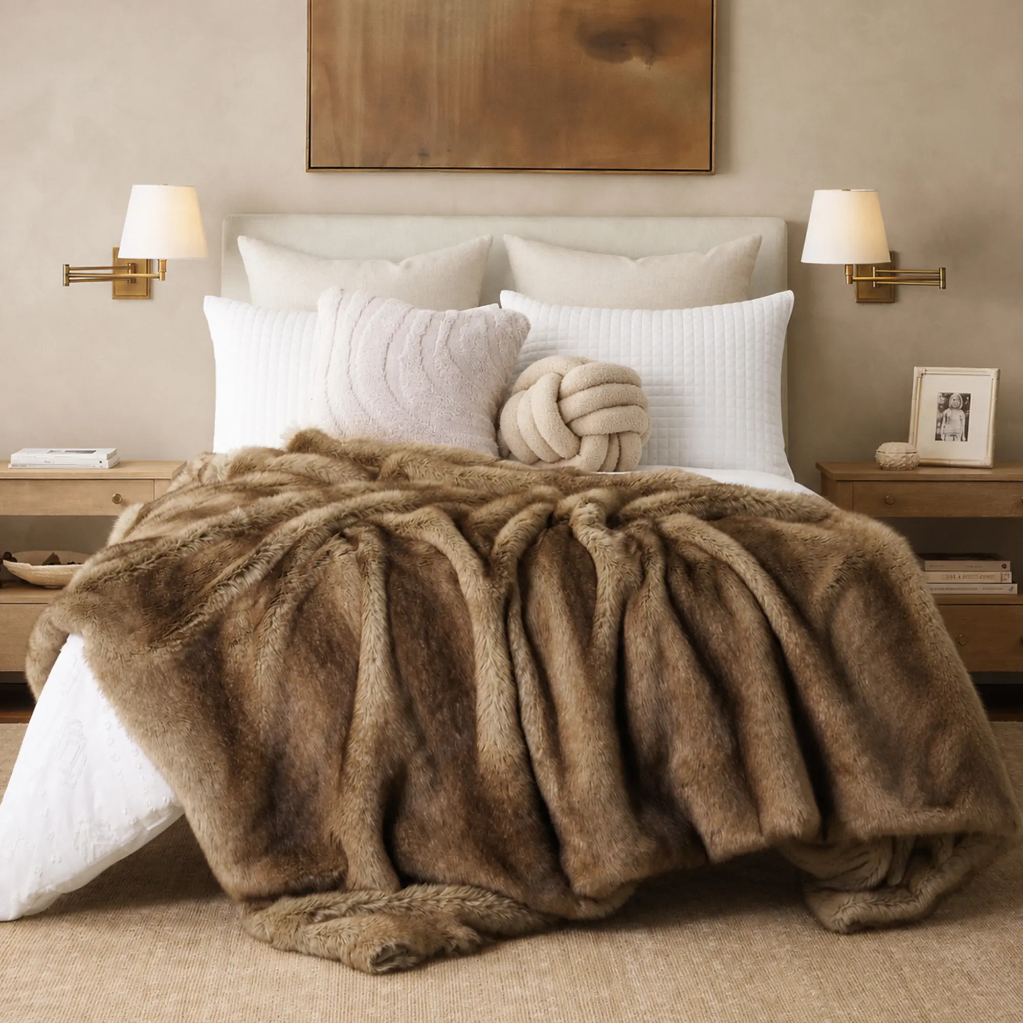 Battilo I Luxury Weighted Throw Blanket - Soft Mink Faux Fur, Plush, Warm, Cozy Throw for Movie Nights and Rest, Couch Sofa Home Decor Accent