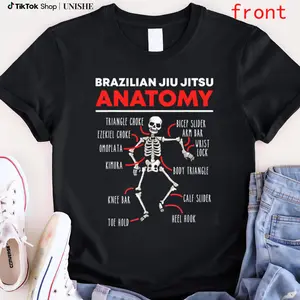 Brazilian Jiu Jitsu Cotton Tee – MMA Skeleton Anatomy Funny Graphic Shirt