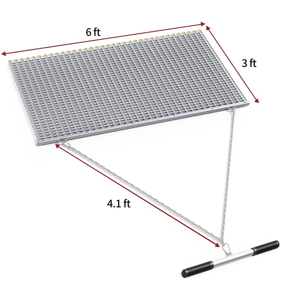 YITAMOTOR 6' x 3' Drag Mat Heavy Duty Zinc & Steel Mesh for ATV UTV Field Surface Leveling Solution Durable Outdoor Vehicle Floor Mat