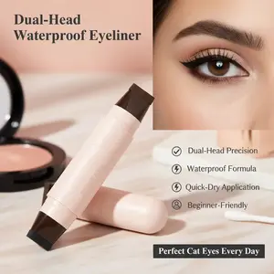Eyeliner Rotating Winged Stamp Pen, Dual-Head Eyeliner for Perfect Cat Eye & Winged Liner, Waterproof Smudge-Proof Quick Dry Eyeliner, Beginner Friendly One-Step Eyeliner for Busy Mornings & Special Occasions