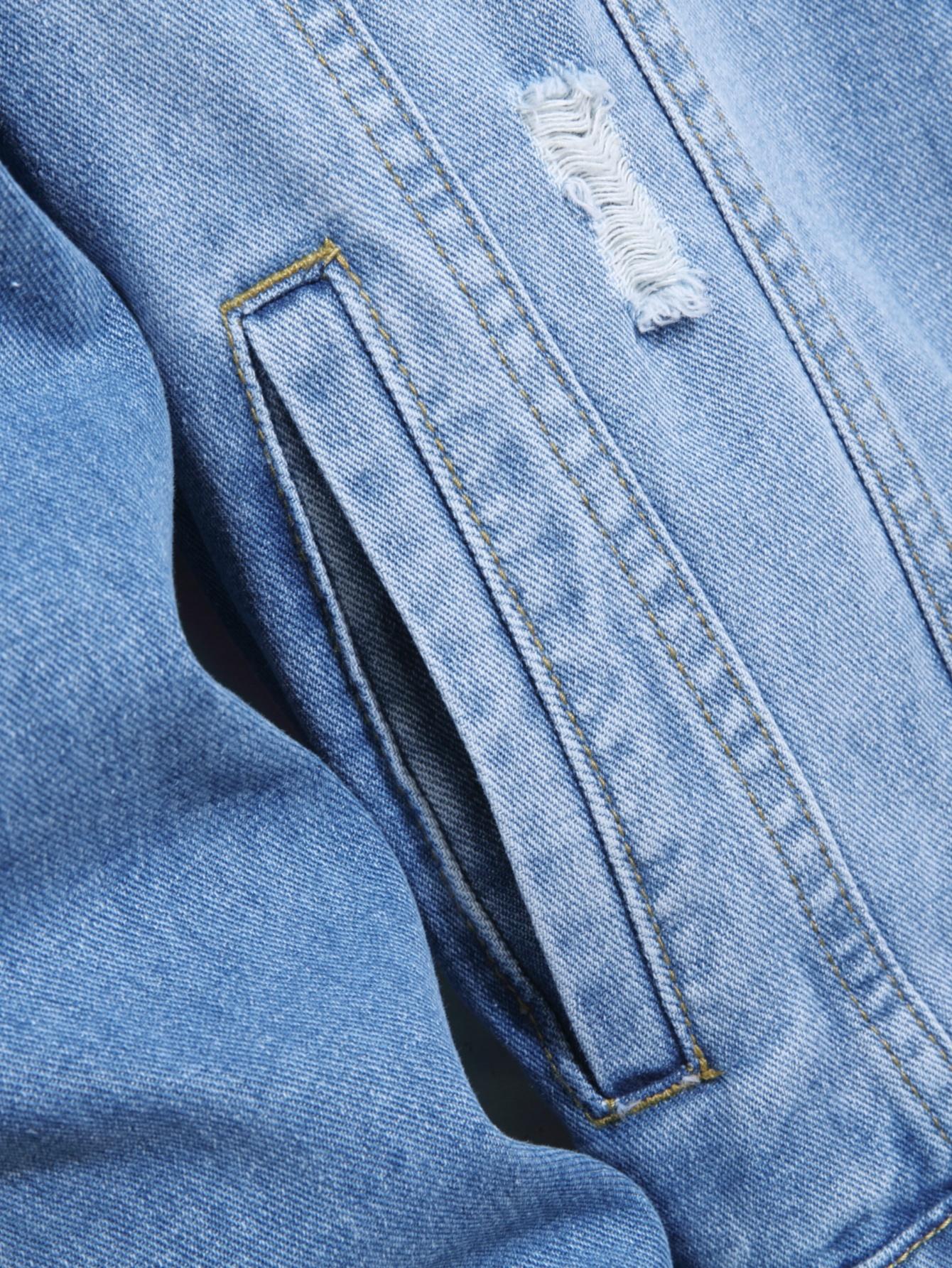 Stylish Streetwear Men Ripped Distressed Slim Denim Jacket Male Casual Jean Jacket Coat Menswear Tops Long Sleeve SpringStatements