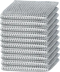 10 Counts Dishwashing Rags,Multipurpose Non-Scratch Wire Dishcloths forKitchen Cleaning, Wet and Dry Use, ReusableWire Cleaning Cloths for Kitchen, Sinks, Pots,and Pans