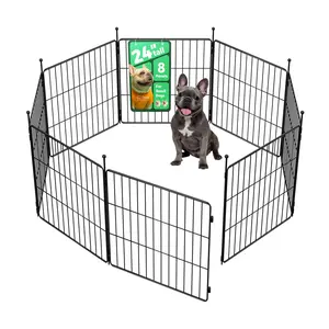 FXW MiniPaws Unleashed Dog Playpen, Indoor Exercise Pen with Expandable & Portable Design, 20"/24"/32" Height, 6/8/16 Panels, for Puppies and Small & Medium Dogs, Black