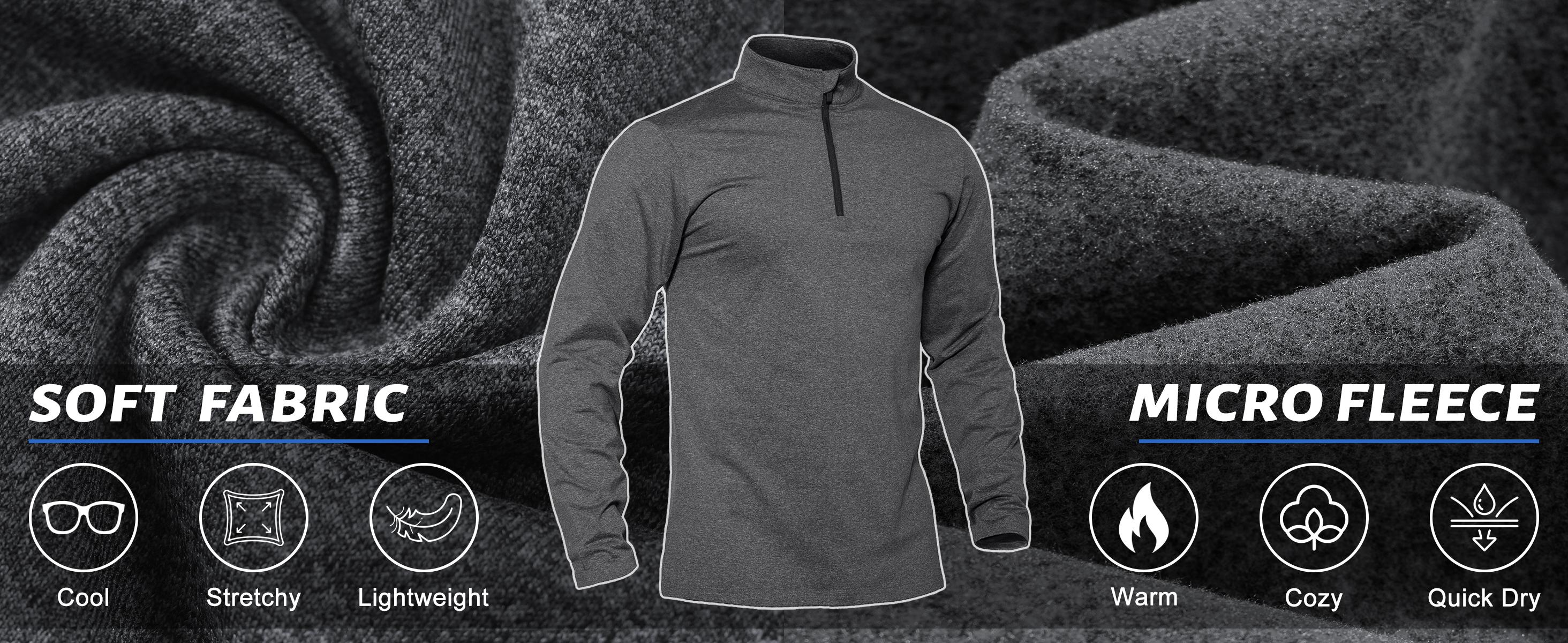 MAGCOMSEN Men's Running Athletic Shirts 1/4 Zip Fleece Pullover Long Sleeve Spring Sweatshirts