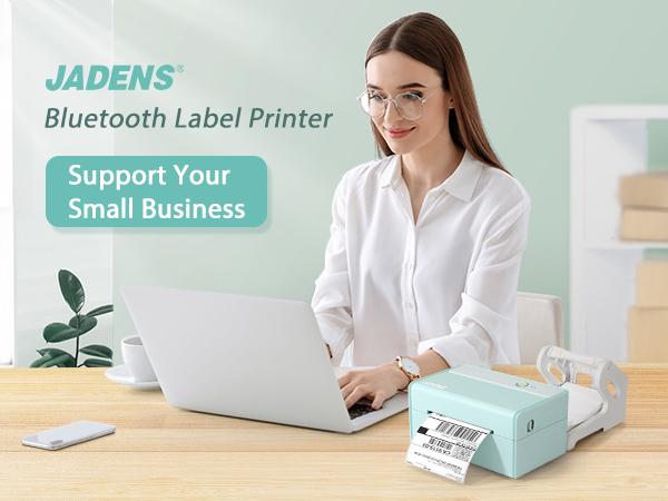 JADENS Bluetooth Shipping Label Printer 468BT Green High-speed Thermal Print US Type Wireless Shipping Label Printer for Small Business & Package