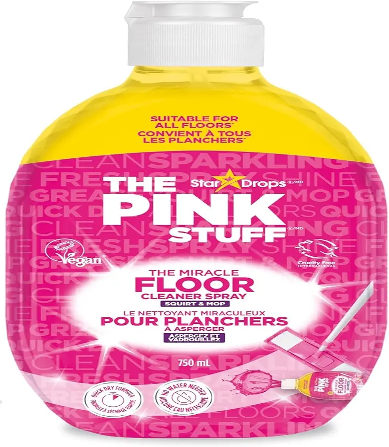 The Pink Stuff The Miracle Floor Cleaner Spray – Squirt & Mop Formula for Sparkling Clean Floors – Fast Drying, Streak-Free Finish, Fresh Fragrance, 25.3 fl oz