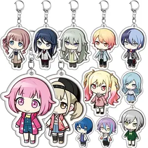 PJSK Keychains, Project Sekai Kawaii Cute Anime Characters Acrylic Keychain, PJSK Kawaii Cute Acrylic Keychain Charms, Perfect Gift for Fans & Collectors