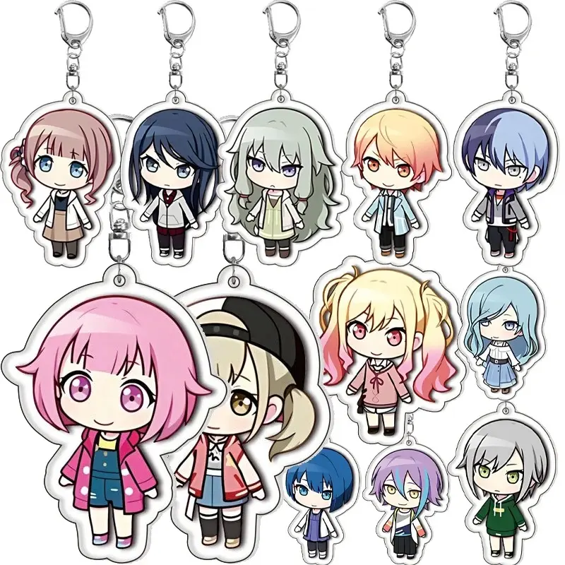PJSK Keychains, Project Sekai Kawaii Cute Anime Characters Acrylic Keychain, PJSK Kawaii Cute Acrylic Keychain Charms, Perfect Gift for Fans & Collectors