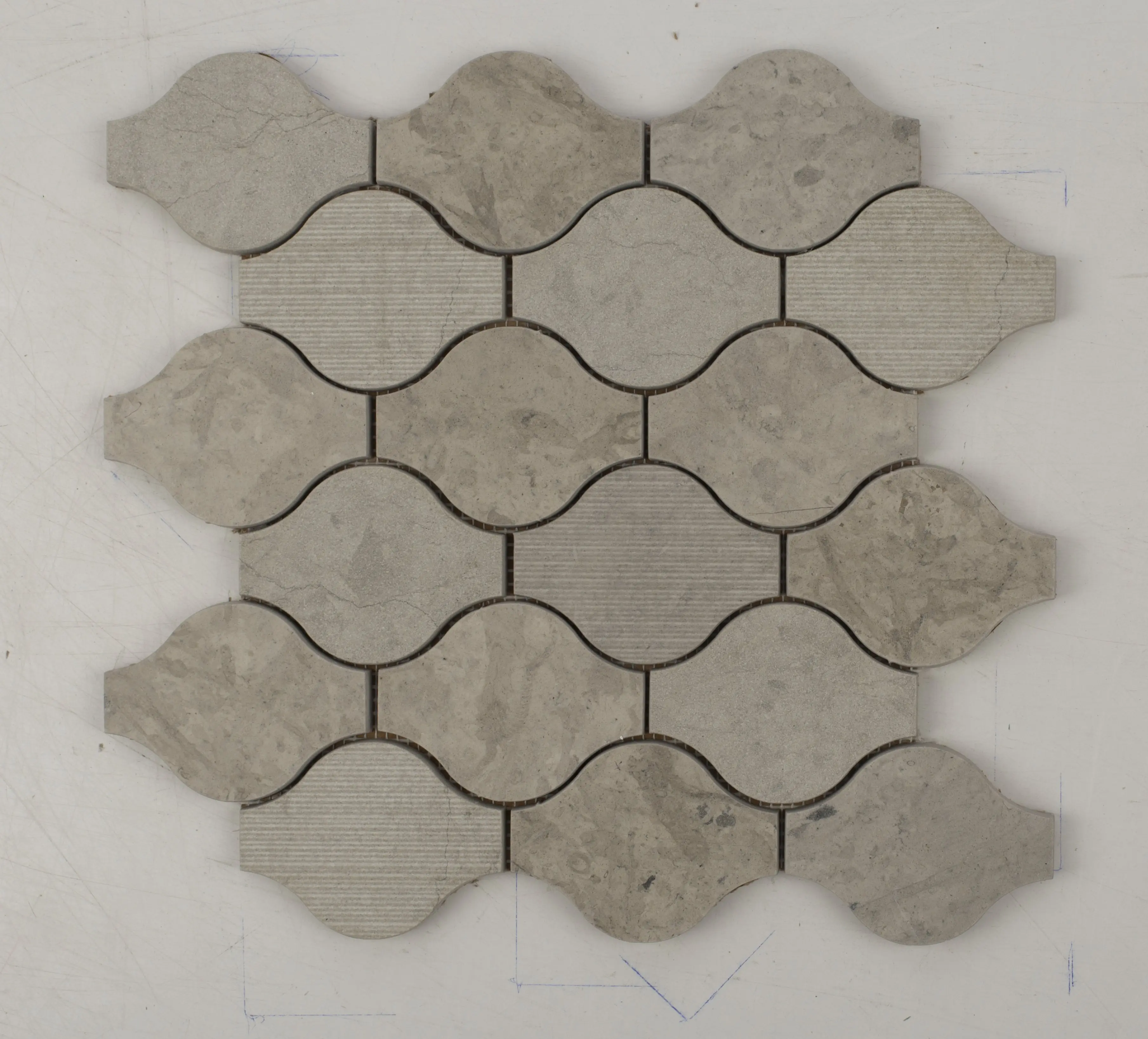 Thala Grey Decorative Limestone Mosaic Tiles - Traditional Design with Architectural Depth, Natural Stone Authenticity for Residential, Commercial Bathroom Installations, Mixed Surface Kitchen Backsplashes