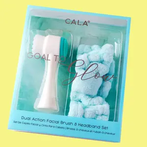 CALA Goal to Glow Dual Action Facial Brush & Headband Set: Mint
