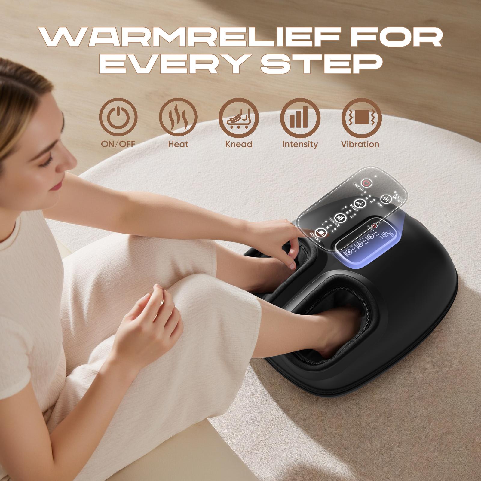 Cotsoco Foot Massager with Heat, Christmas Gifts for Women Men, Deep Kneading Electric Shiatsu Foot Massager Machine with Therapy Air Compression, improve Blood Circulation, Relax for Home or Office, Valentine's Day gifts for boyfriend and girlfriend