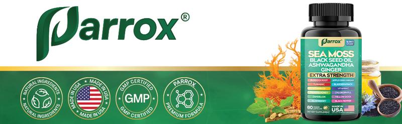 PARROX Sea Moss Supplement - All-in-One Multivitamin with Black Seed Oil, Ashwagandha & 15+ Extra Strength Ingredients - 60 Capsules - Made in USA