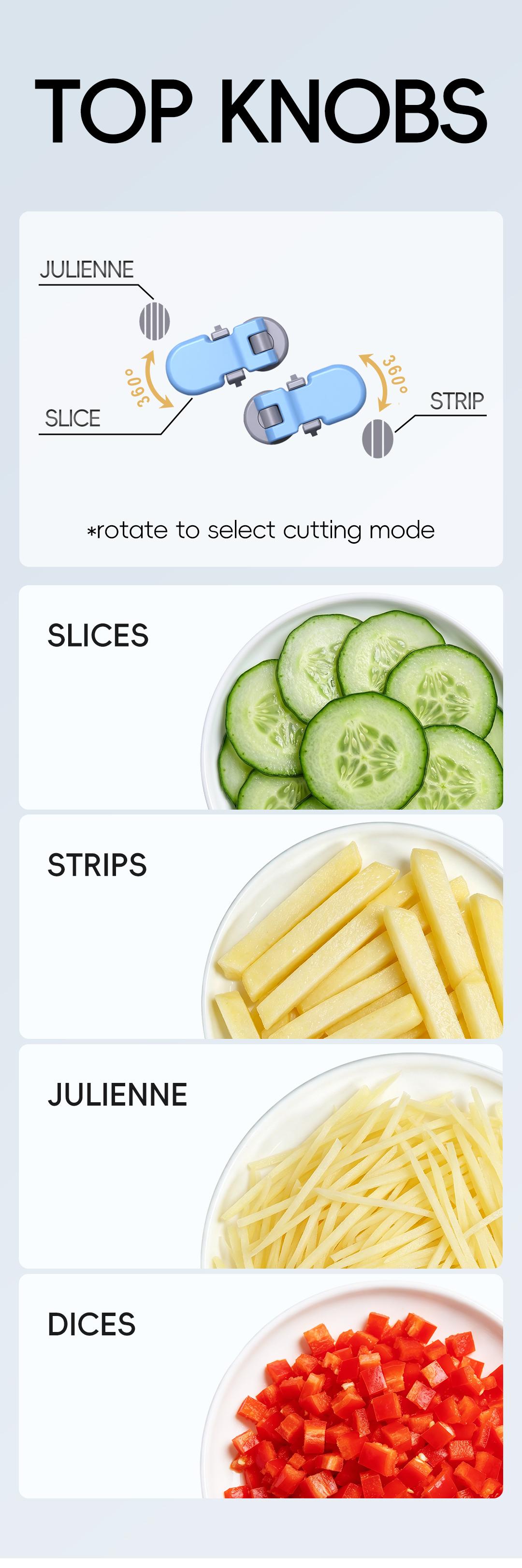 Slicing strips julienne and dicing examples