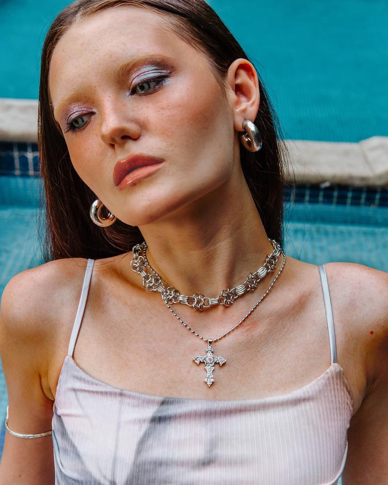 en route Chunky Hoop Earrings in Silver, Waterproof & Tarnish-Free Everyday Hoops Built for Shower, Swim and Street Style, Bold 30mm Design for Effortless Chic Layering or Solo Statement