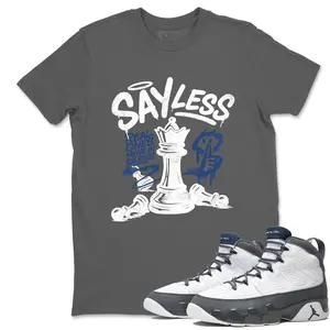 Unisex T-shirt To Match Sneakers  Jordan 9 Flint Grey "French Blue" - Say Less. 100% Cotton for Casual Wear. Comfortable Summer Unisex T-Shirt to match Jordan Sneaker. Streetwear Style. urban outfitters