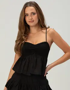 PATRONS OF PEACE Sophie Womens Smocked Babydoll Top