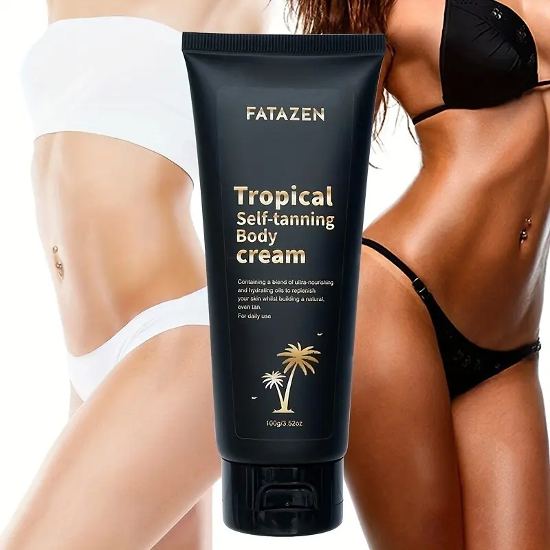 Fatazen 100g Natural Plant Extract Self-Tanning Cream, Tanning Balm, Sunless Tanning, Even Pigmentation, No Streaks, Creates Natural Bronze, Easy Application, Ideal for Tanning Enthusiasts, Body Tanner