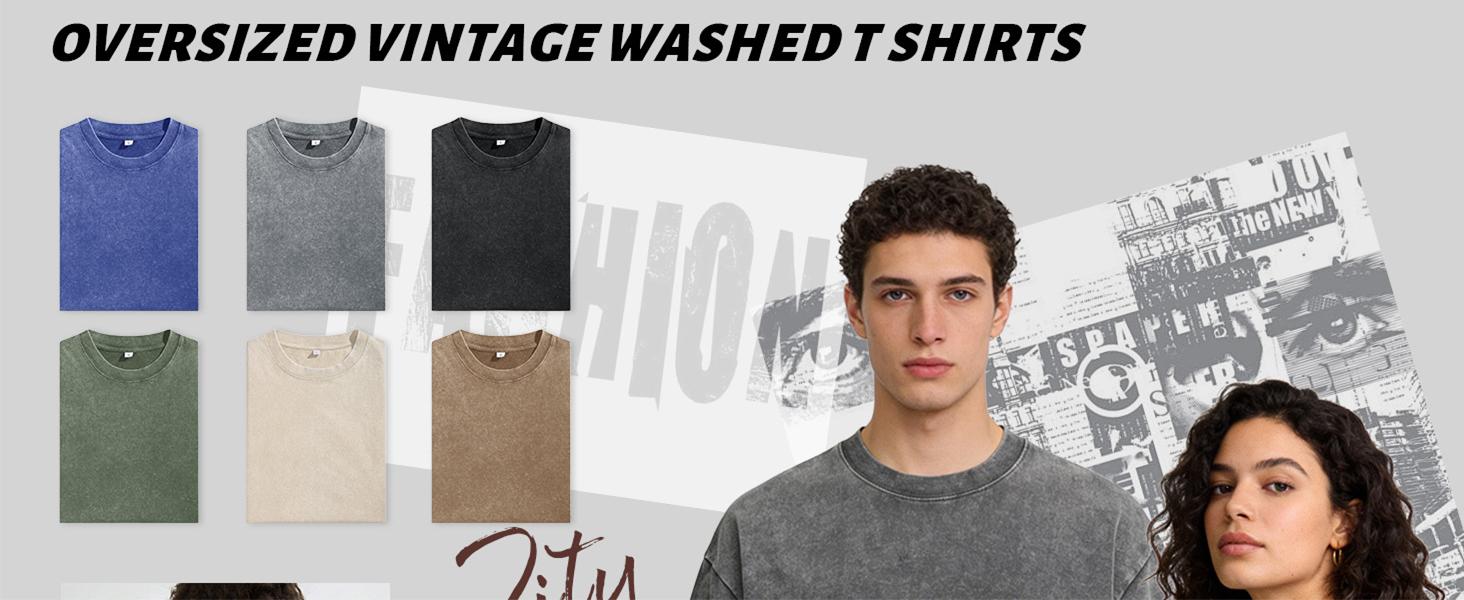 Men's Cotton T-Shirts Oversized Unisex Short Sleeves Casual Loose Wash Solid Basic Tee Tops Streetwear Tshirts