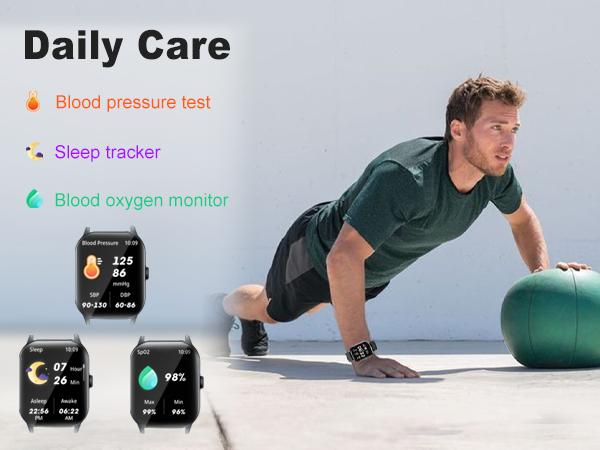 W03 Bluetooth 5.3 Calling Fitness & Health Smartwatch 1.91″ HD Color Touchscreen 24/7 Heart Rate SpO₂ Blood Pressure Sleep Tracking IP68 Waterproof Long Standby Android Compatible