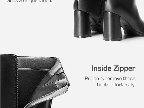 DREAM PAIRS Square Toe Block Heel Knee-high Boots