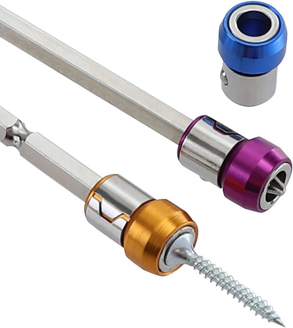 6PCS Magnetic Ring Screwdriver Set, Universal 1/4 Inch Hex Bit Magnetizer, Removable Magnetic Ring for Electric Drill & Screwdriver Bits, Strong Magnetization Tool AccessoriesPower Tools 6PCS Magnetic Ring Screwdriver Set, Universal 1/4 Inch Hex Bit Magnetizer, Removable Magnetic Ring for Electric Drill & Screwdriver Bits, Strong Magnetization Tool AccessoriesPower Tools