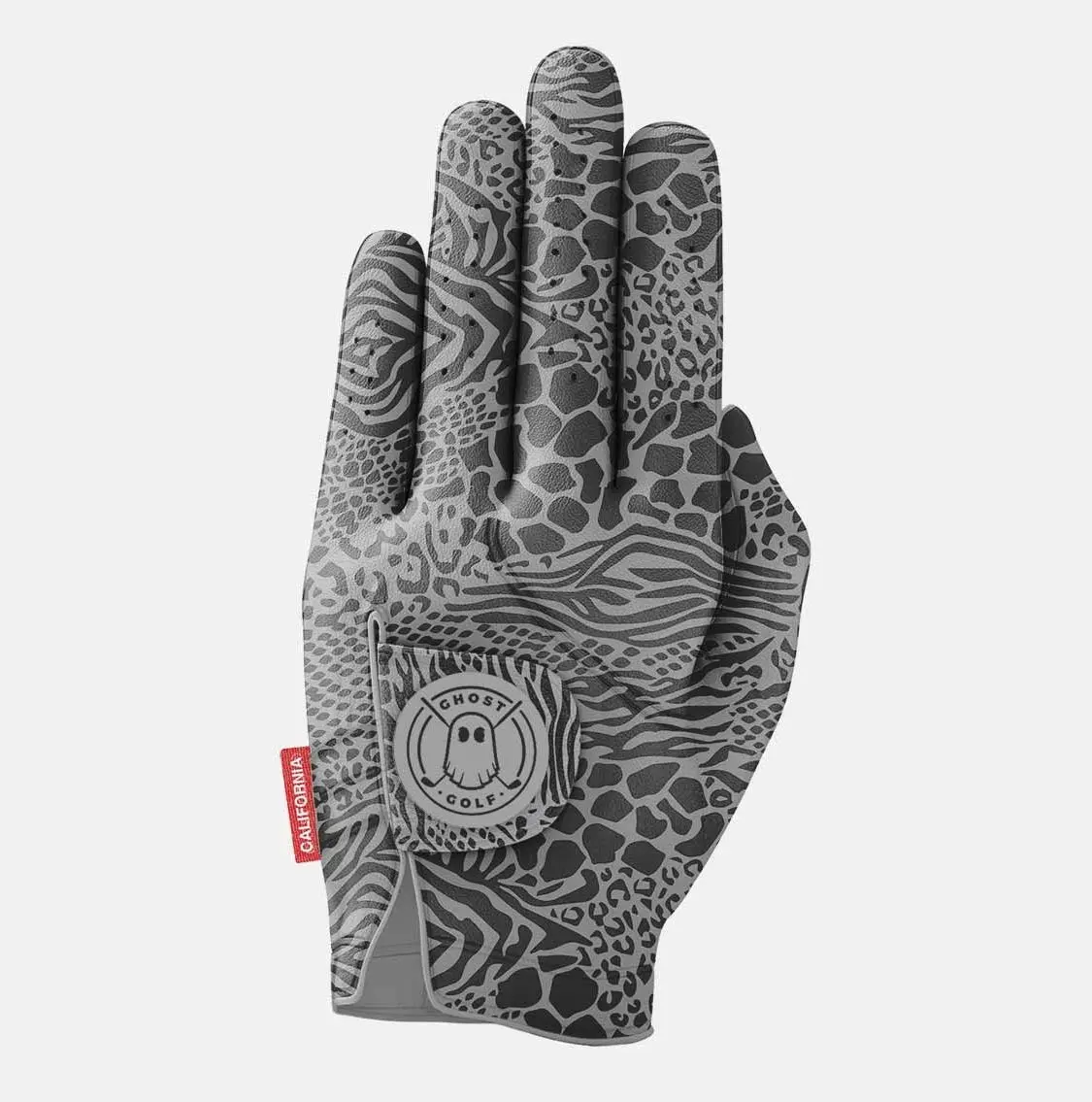 GHOST Printed Golf Glove, Premium AAA Cabretta Leather Golfing Glove, Soft Feel, Excellent Grip, Breathable & Moisture-Wicking with Signature Pull Tab