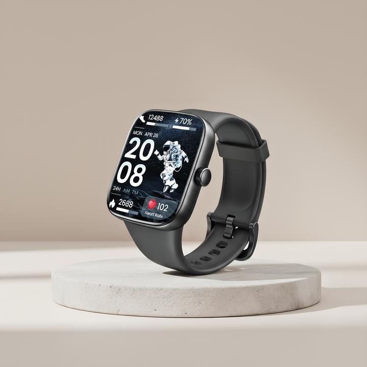 TOZO S7 Smartwatch Bluetooth Call AMOLED Ultra HD Screen,Dynamic Dials Messages Push 100+ Sports Modes,Detect Human Health (Heart Rate,Blood Oxygen)with High Battery Life Touch Screen Watch Black Smart wearables NewYear Gift