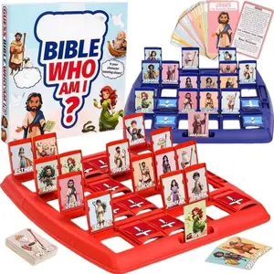 I Am Who I Am in the Bible Board Game - Family with 24 Bible Characters, Scripture Cards & PE Board - Portable Religious Education for &, Testament Stories for Ages