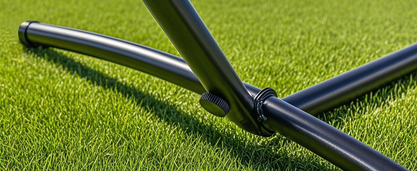 Double Hammock With Carry Bag, With Space-Saving Stand, Heavy-Duty Steel Frame, 450 Lb. Load Capacity, Easy To Assemble, For Patio, Park, Outdoors